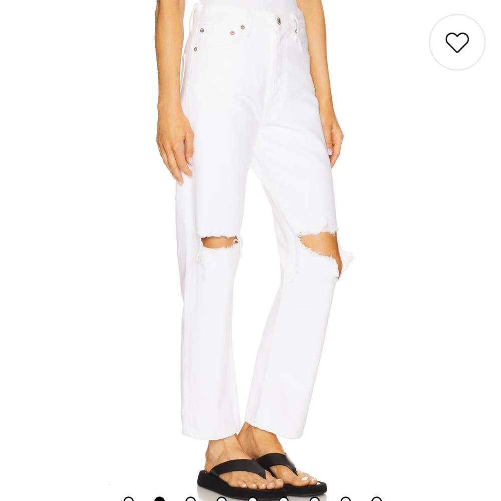 Agolde 90s Distressed White Crop Jeans​ - Picture 2 of 15